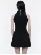 Gothic Black Heart Shape Chest Hollow Out Lace-up Sleeveless Dress