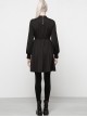Gothic Diablo Series Black High-collar Long Sleeve Dress
