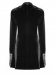 Gothic Black Velour Lace Stitching A-line Hem Long Sleeve Dress