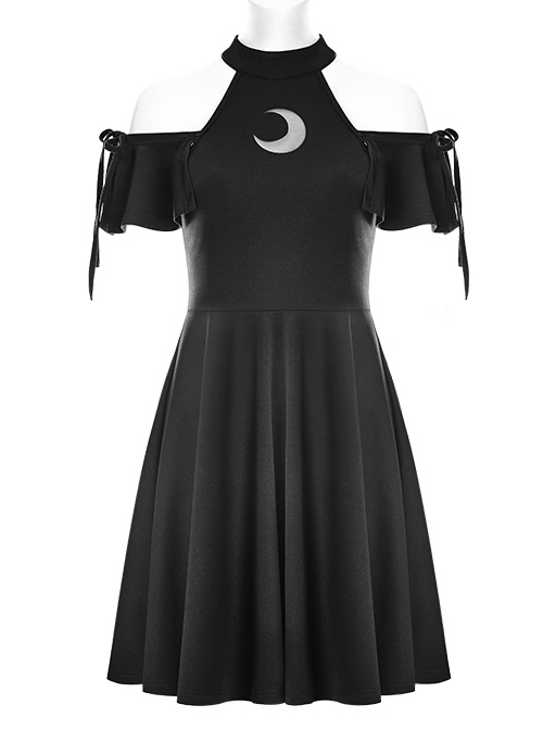 Astrology Series Gothic Black Strapless Short Sleeve Dress - Magic ...