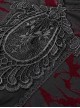 Gothic V-collar Goddess Classical Translucent Long Sleeve Black-red Mid-length Dress