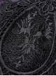Gothic V-collar Goddess Classical Translucent Long Sleeve Black-purple Mid-length Dress