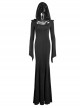 Gothic Mysterious Hooded Slim Long Sleeve Long Dress