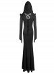 Gothic Mysterious Hooded Slim Long Sleeve Long Dress