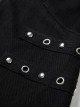 Gothic Side Rope Ornament Halter Black Elastic Sling Dress