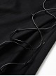 Gothic Side Rope Ornament Halter Black Elastic Sling Dress