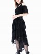 Gothic Punk Black Rose Knitted Cocktail Dress