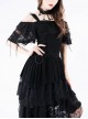 Gothic Punk Black Rose Knitted Cocktail Dress