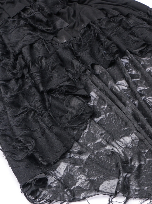 Gothic Punk Black Rose Knitted Cocktail Dress