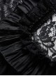 Gothic Black Lace Ruffle Collar Slim Knitted Long Dress