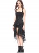 Gothic Black Slim Lace Hem Dress Corset Dress