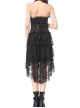 Gothic Black Slim Lace Hem Dress Corset Dress