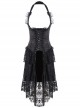 Gothic Black Slim Lace Hem Dress Corset Dress