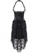 Gothic Black Slim Lace Hem Dress Corset Dress