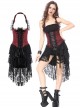 Gothic Red Slim Lace Hem Dress Corset Dress