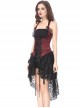 Gothic Red Slim Lace Hem Dress Corset Dress