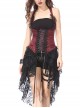 Gothic Red Slim Lace Hem Dress Corset Dress