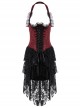 Gothic Red Slim Lace Hem Dress Corset Dress
