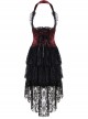 Gothic Red Slim Lace Hem Dress Corset Dress