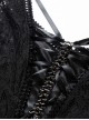 Black Lace Gothic Elegant High-Low Hem Lace-up Dress