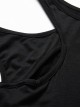 Pure Black Gothic Knitted Off-shoulder Irregular Hem Dress