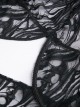 Gothic Gorgeous Black Lace Horn Cap Long Sleeve Long Dress
