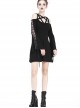 Gothic Black Sexy Lace-up Star Sling Elastic Short Dress