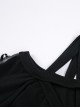 Gothic Black Sexy Lace-up Star Sling Elastic Short Dress
