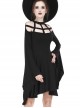 Gothic Black Knitted Spider Web Shape Collar Long Sleeve Dress