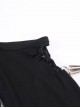 Gothic Black Knitted Off Shoulder Irregular Hem Long Sleeve Long Dress