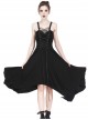 Black Interlaced Rope Design Irregular Hem Gothic Knitted Dress