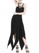 Black Interlaced Rope Design Irregular Hem Gothic Knitted Dress