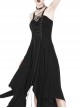 Black Interlaced Rope Design Irregular Hem Gothic Knitted Dress