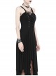 Black Interlaced Rope Design Irregular Hem Gothic Knitted Dress