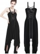 Black Interlaced Rope Design Irregular Hem Gothic Knitted Dress