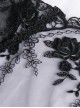 Gothic Black Sexy Rose Flower Lace Knitted Dress