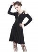 Gothic Black Slit Chest Strap Backless Slim Sling Dress