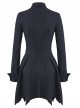 Gothic Sexy Heart Shaped Mesh Yarn Black Lapel Long Sleeve Dress