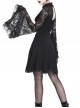 Elegant Black Lace Gothic Slim Knitted Short Dress