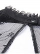 Gothic Black Sexy Lace Long Sleeves Slim Midi Dress