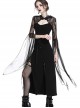 Gothic Black Lace Hooded Sexy Side Slits Long Dress