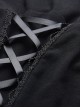 Gothic Black Lace Hooded Sexy Side Slits Long Dress