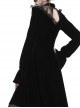 Gothic Cross Black Lace Velour Long Sleeve Dress