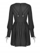Black Doll Collar Gothic Lantern Long Sleeve Dress