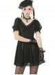 Sexy Rebel Black Lace V Neck Gothic Short Sleeve Dress