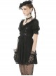 Sexy Rebel Black Lace V Neck Gothic Short Sleeve Dress