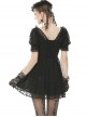 Sexy Rebel Black Lace V Neck Gothic Short Sleeve Dress