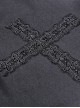 Black Intersect Straps Embroidery Gothic Prom Short Sleeve Dress
