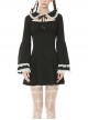 Gothic Sweet Doll Collar Black Rebel Long Sleeve Dress