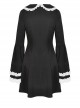 Gothic Sweet Doll Collar Black Rebel Long Sleeve Dress